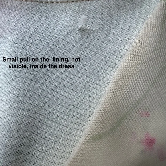 Dressbarn Women' 8 Ivory Cream Pink Floral Chiffon Short Sleeve Maxi Dress - Picture 16 of 16